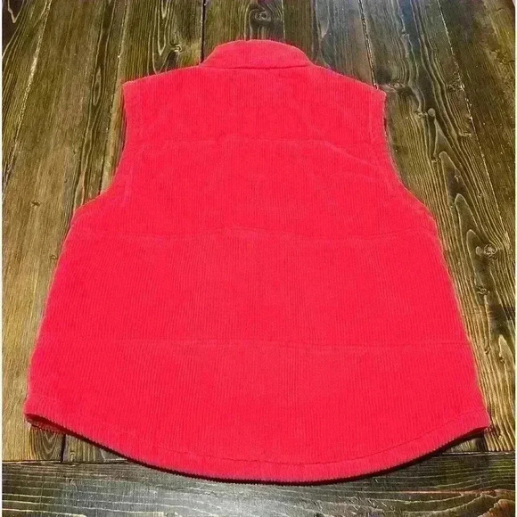 Mod-O-Doc Womens Sz Medium Red Orange Bulky Corduroy Vest - Picture 2 of 8